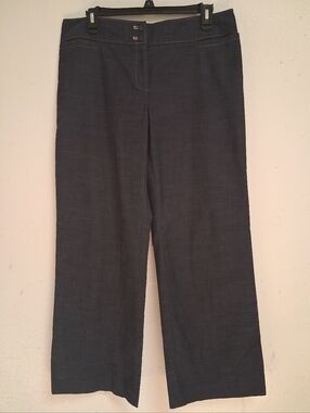 Apt. 9 Petite Dress Pants Size 12P Dark Gray Wide Leg Career Work Slacks